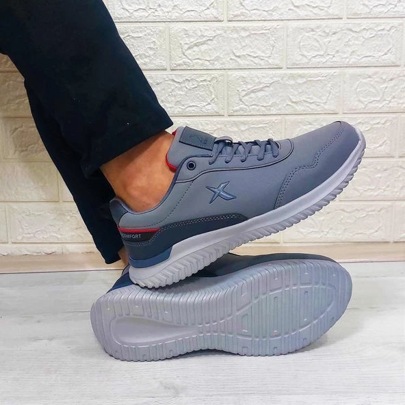 Kinetix Olego Pu Gri Comfort Atom Taban Rahat Spor Ayakkabı - Resim 2