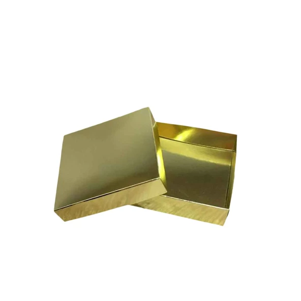 Komple Karton Kutu 10X10x3 CM  (25 Adet )  Gold