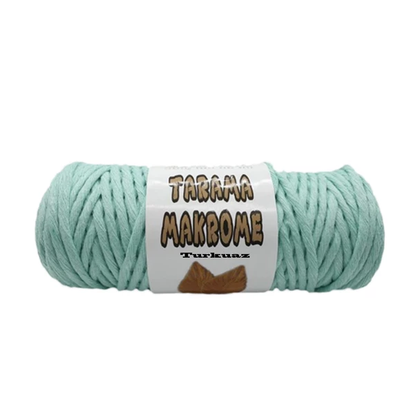 Taranabilir Makrome İpi Taranan Makrame Pamuk İpliği 5 MM 250 GR  Turkuaz
