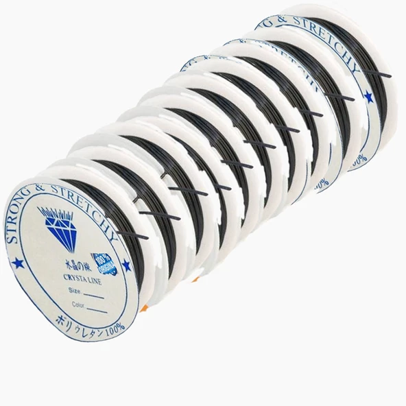 Esnek Misina İp Lastik 8 MM (50 Metre)  Siyah - 2