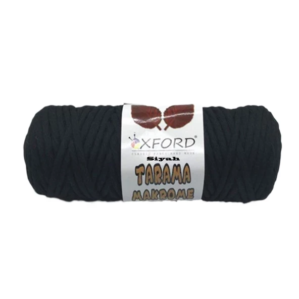 Taranabilir Makrome İpi Taranan Makrame Pamuk İpliği 5 MM 250 GR  Siyah