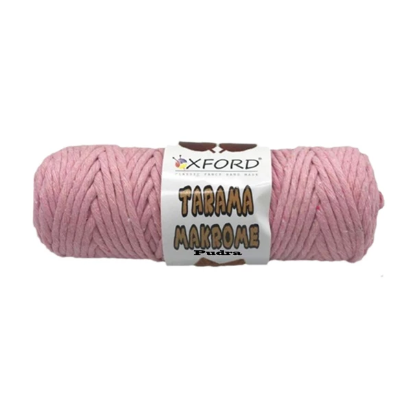 Taranabilir Makrome İpi Taranan Makrame Pamuk İpliği 5 MM 250 GR  Pudra