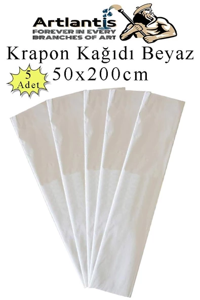 Krapon Kağıdı 50x200 cm 5 Adet Renkli Grapon Kağıdı Okul Sınıf Etkinlik Kreş Okul Öncesi Kırapon Grafon - 7