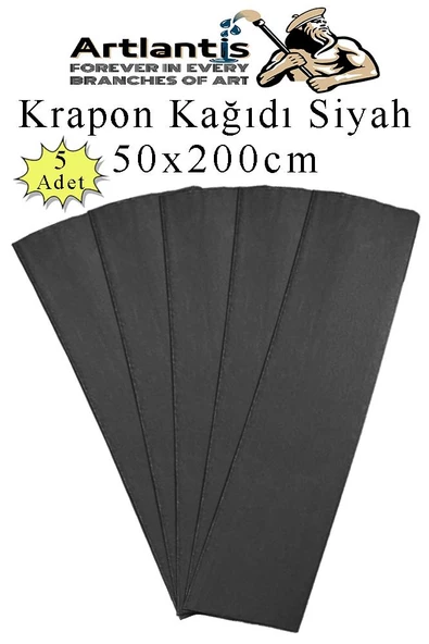 Krapon Kağıdı 50x200 cm 5 Adet Renkli Grapon Kağıdı Okul Sınıf Etkinlik Kreş Okul Öncesi Kırapon Grafon - 4
