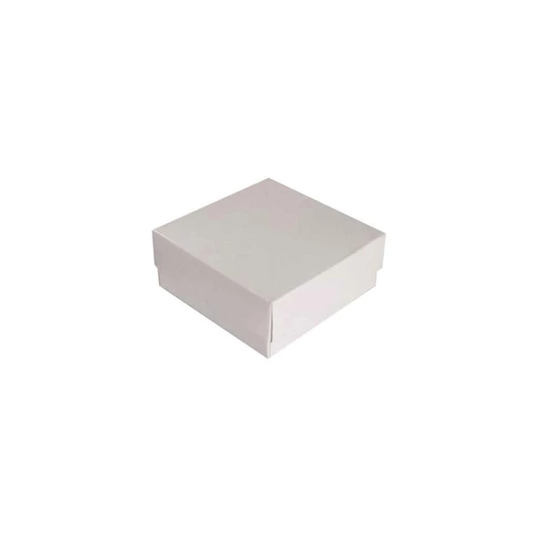 Komple Karton Kutu Düz Renk 9X9X3 CM (25 Adet)  Beyaz
