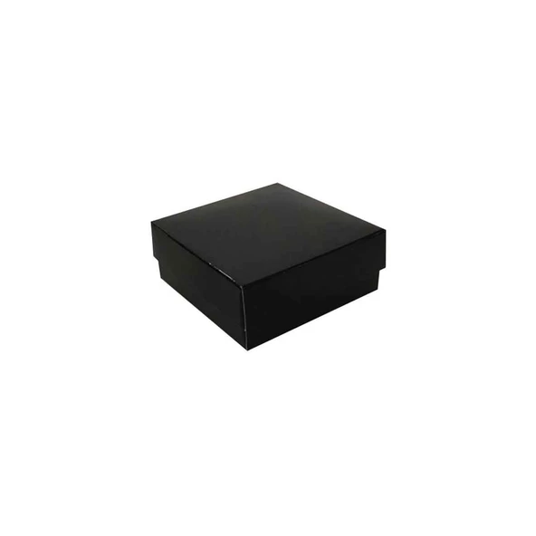 Komple Karton Kutu Düz Renk 7X7X2.2 CM (25 Adet)  Siyah
