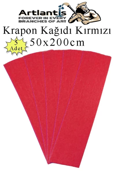 Krapon Kağıdı 50x200 cm 5 Adet Renkli Grapon Kağıdı Okul Sınıf Etkinlik Kreş Okul Öncesi Kırapon Grafon - 9