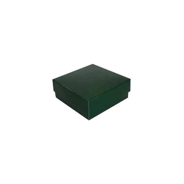 Komple Karton Kutu Düz Renk 7X7X2.2 CM (25 Adet)  Yeşil