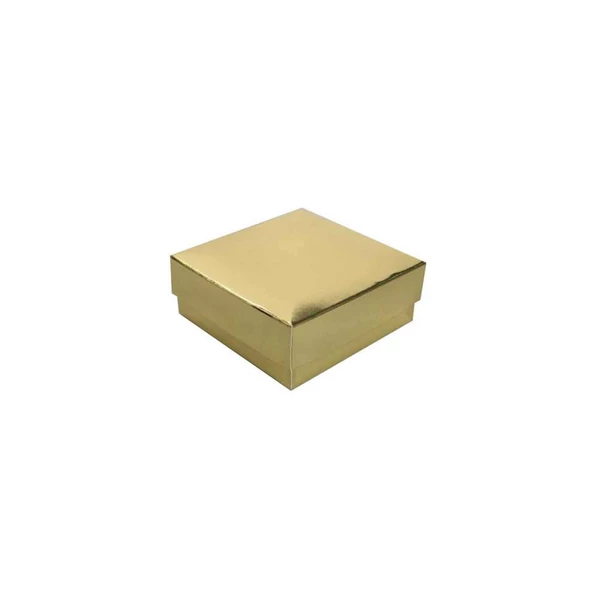 Komple Karton Kutu Düz Renk 9X9X3 CM (25 Adet)  Gold