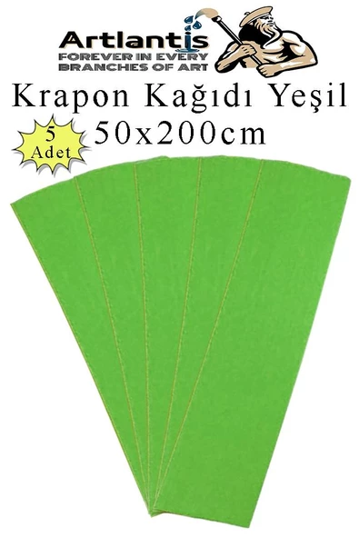 Krapon Kağıdı 50x200 cm 5 Adet Renkli Grapon Kağıdı Okul Sınıf Etkinlik Kreş Okul Öncesi Kırapon Grafon - 6
