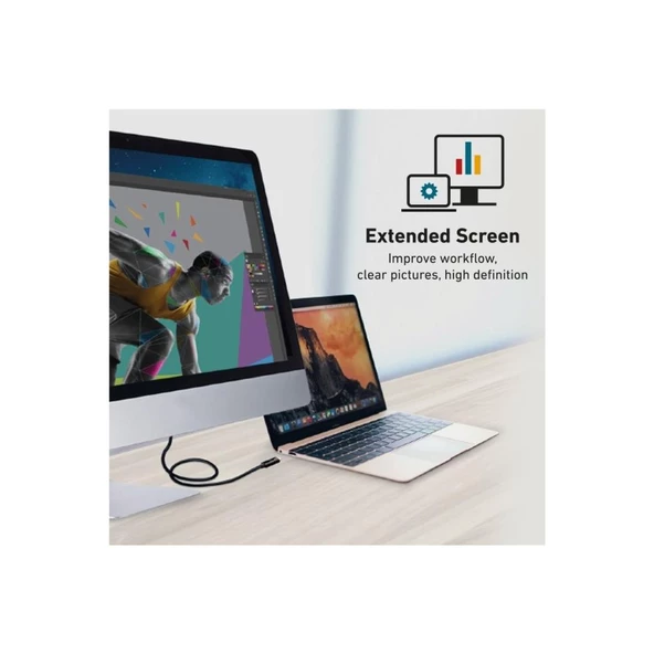 Usb-C HDMI 4k/5k Destekli Görüntü Aktarım Kablosu - 2