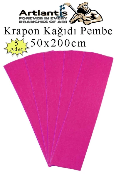Krapon Kağıdı 50x200 cm 5 Adet Renkli Grapon Kağıdı Okul Sınıf Etkinlik Kreş Okul Öncesi Kırapon Grafon - 3