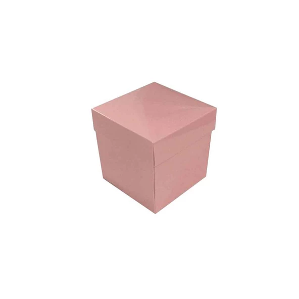 Komple Karton Kutu Düz Renk 7X7X7 CM (25 Adet)  Pembe
