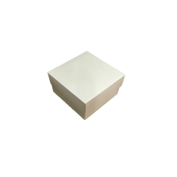 Komple Karton Kutu Düz Renk 10X10x5 CM  (25 Adet)  Krem