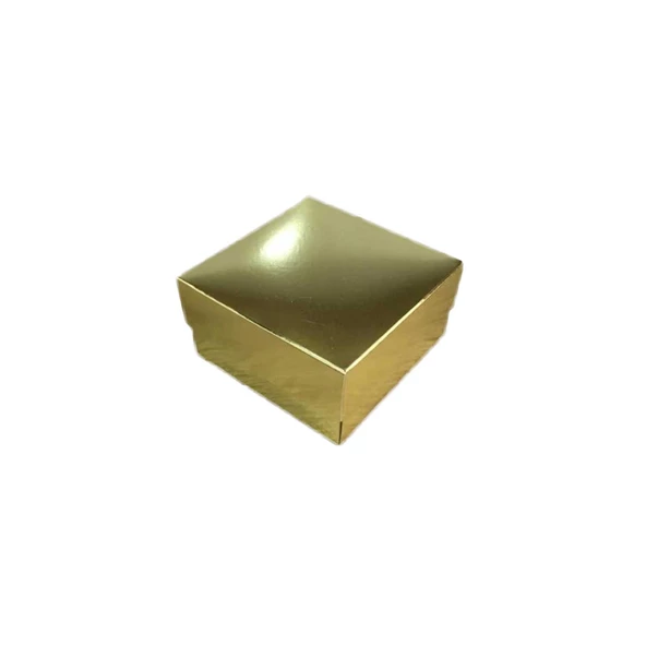 Komple Karton Kutu Düz Renk 10X10x5 CM  (25 Adet)  Gold