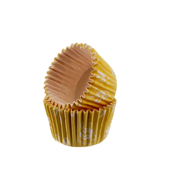 Kek Kalıbı Pet Kapsül 52X45 Mm Kağıt Cupcake Kağıdı (100 Adet)  Fiyonklu Sarı