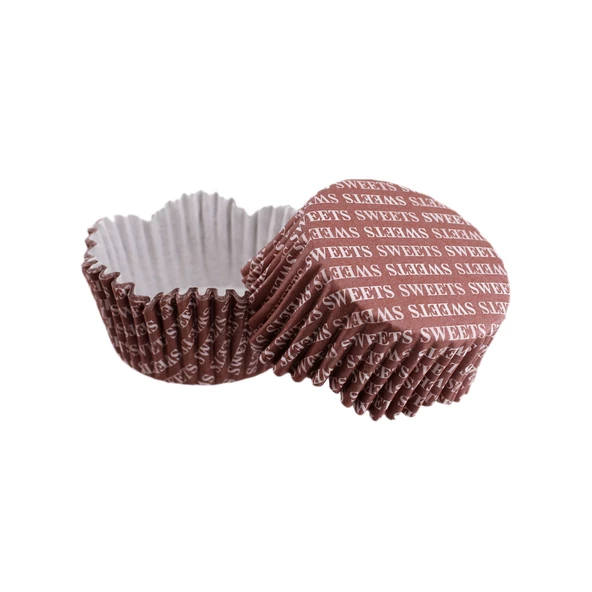Cupcake Kalıbı Pet Kapsül Dalgalı Sweets Yazılı Kek Kalıbı 65X38 MM (100 Adet)