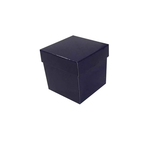 Komple Karton Kutu Düz Renk 7X7X7 CM (25 Adet)  Lacivert