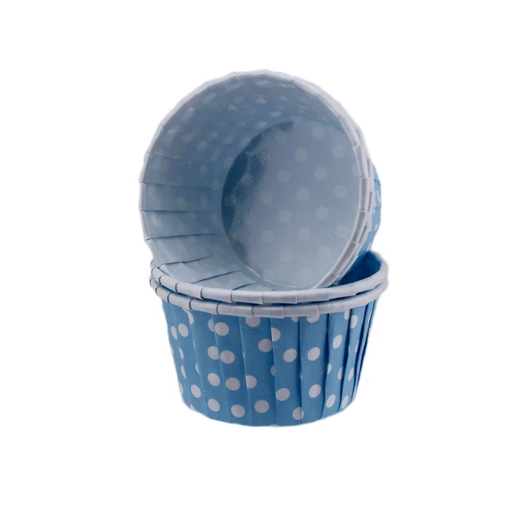 Cupcake Kalıbı Büyük Boy 62*40 Mm (50 Adet)  Puantiyeli Mavi