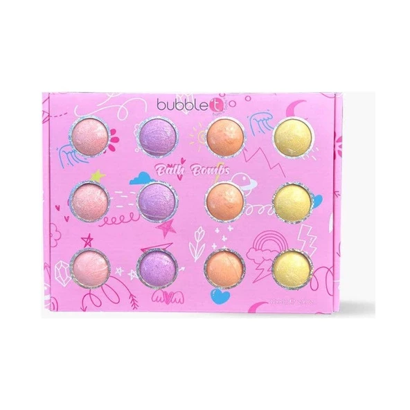 Bubble T Rainbow Bath Bombs 12 x 85 gr Banyo Topu Seti