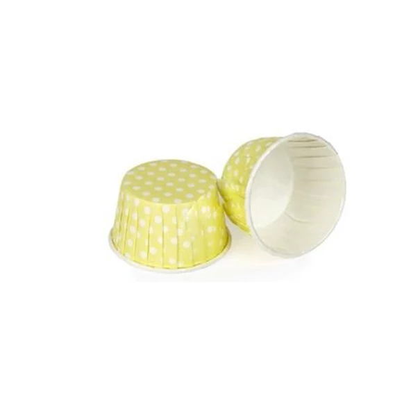 Cupcake Kalıbı Minik Boy 38*30 Mm (100 Adet)  Puantiyeli  Sarı