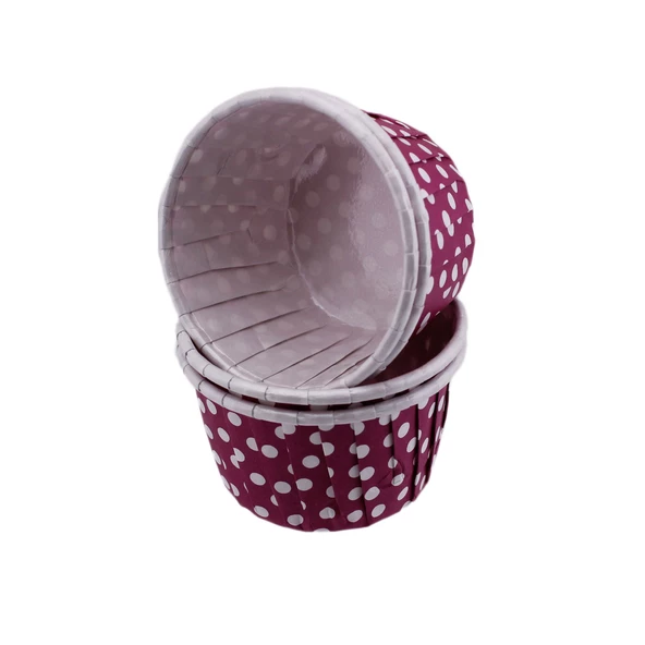Cupcake Kalıbı Minik Boy 38*30 Mm (50 Adet)  Puantiyeli Mor