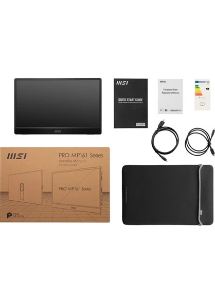 MSI  15.6 PRO MP161 E2U 1920x1080 FHD 16:9 FLAT IPS 60HZ 4MS ADAPTIVE-SYNC PORTATIF MONITOR - Resim 4