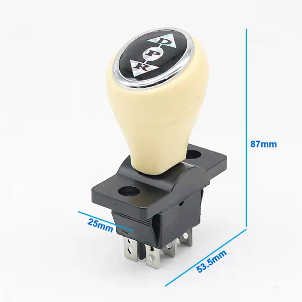 Joystick Kcd4 Anahtar Push Beyaz  İleri Geri Vites Kolu 16A 250V Akülü Çocuk Arabası Elektrikli Araç Oyuncak Switch Makine Motor Asansör Vinç Atv Gokart - Resim 6