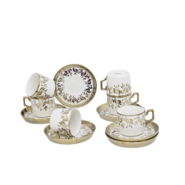 Sudedi Home Art Works Beyaz Gold Desenli Fincan Takımı YX-230140 - 3
