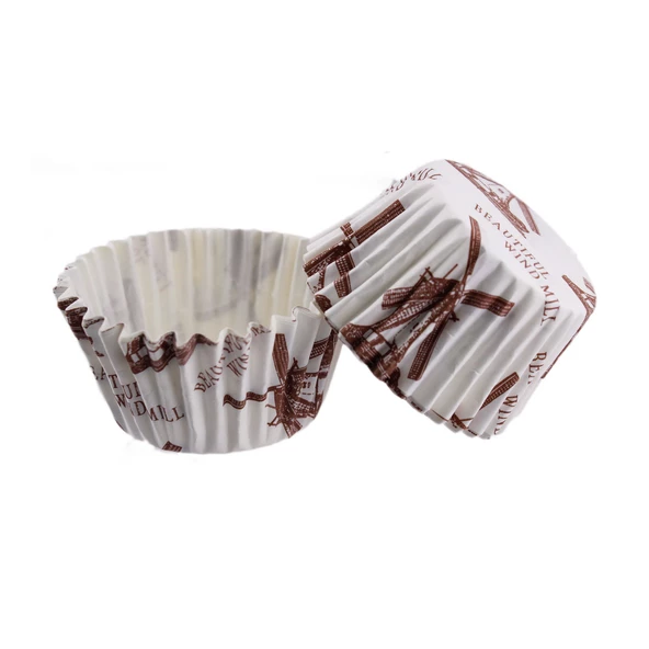 Cupcake Kalıbı Pet Kapsül  Kek Kalıbı 48X34 MM (100 Adet)  Ruzgar Türübünü Desenli