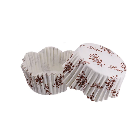 Cupcake Kalıbı Pet Kapsül Dalgalı Sarmaşık Desenli Kek Kalıbı 65X38 MM (100 Adet)