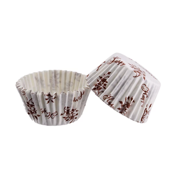 Cupcake Kalıbı Pet Kapsül  Kek Kalıbı 48X34 MM (100 Adet)  Sarmaşık Desenli