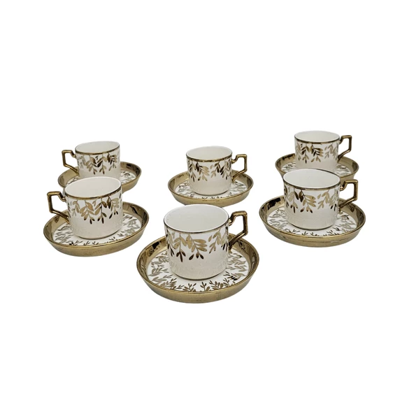Sudedi Home Art Works Beyaz Gold Desenli Fincan Takımı YX-230140 - 4