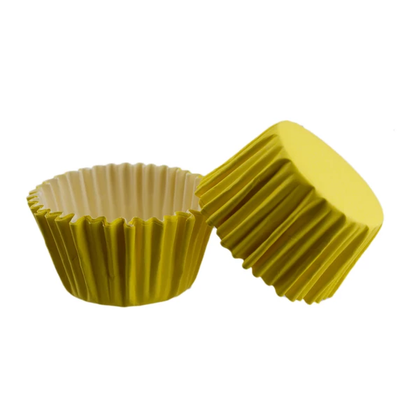 Cupcake Kalıbı Pet Kapsül  Kek Kalıbı 48X34 MM (100 Adet)  Sarı