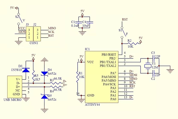 USBTiny ISP AVR Programlayıcı Micro Usb  AVR ISP Programlayıcı Arduino Bootloader Yükleyici UNO MEGA - 8