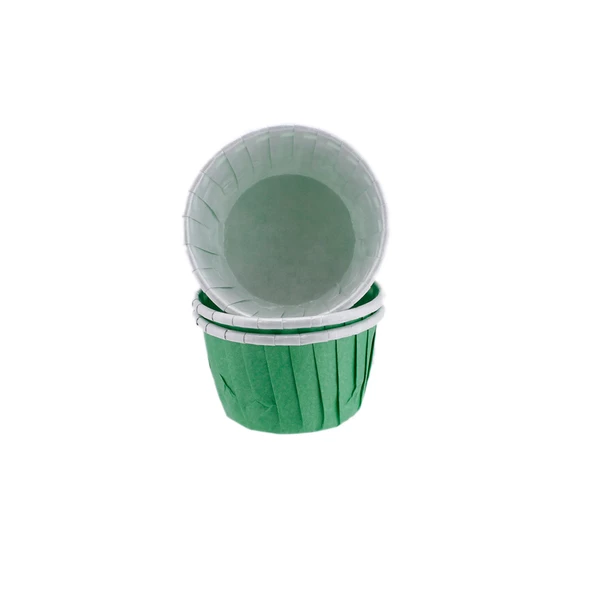 Cupcake Kalıbı  Küçük Boy Düz Renk  44X35  MM (50 Adet)  Yeşil
