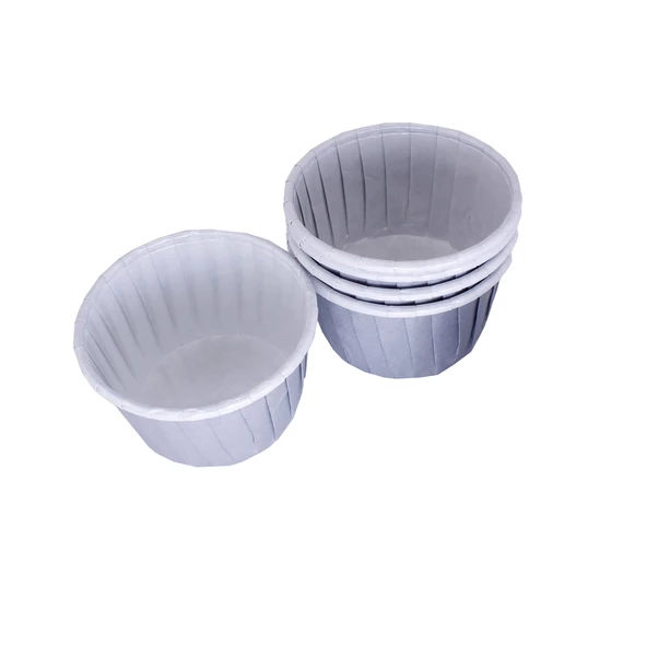 Cupcake Kalıbı Küçük Boy Düz Renk  44X35  MM (100 Adet)  Gri
