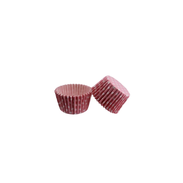Kek Kalıbı Pet Kapsül 52X45 MM Kağıt Cupcake Kağıdı (100 Adet)  Puantiyeli Pembe