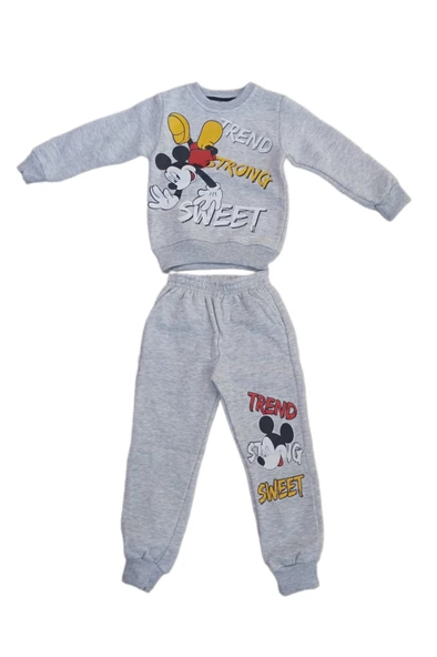 Erkek Çocuk 3 İp Baskılı 4/7 Yaş Eşofman Takım - 4