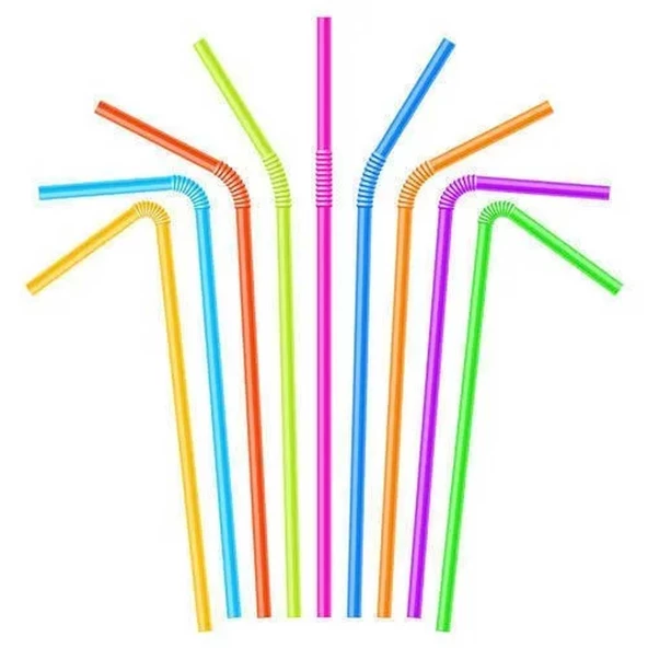 Plastik  Pipet 8 MM Karışık Renkli 26 CM (50 Adet)