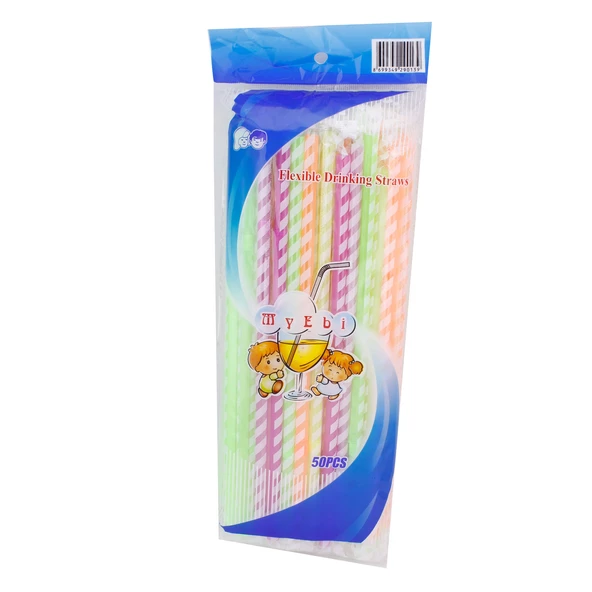 Artistik Körüklü Jelatinli Ambalajlı Pipet Kalın 8 MM (50 Adet) - 2