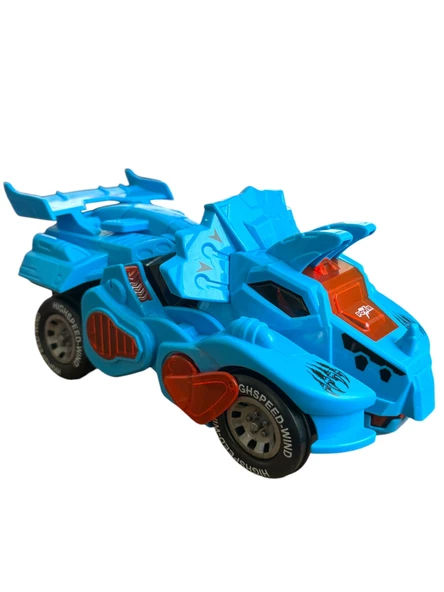 Trex Dinazor Figür Araba Sesli Işıklı Pilli Müzikli  Transformers Robot Dinozor 20Cm - 3