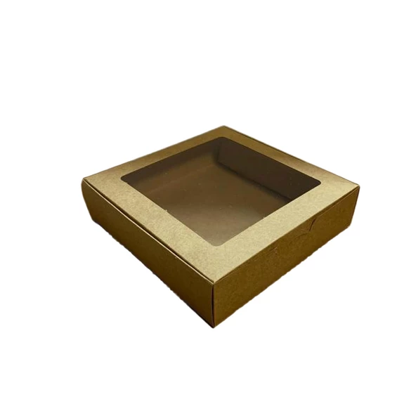 Karton Kutu Pencereli  Havlu Kutusu 20X20X5 (10 Adet)  Kraft
