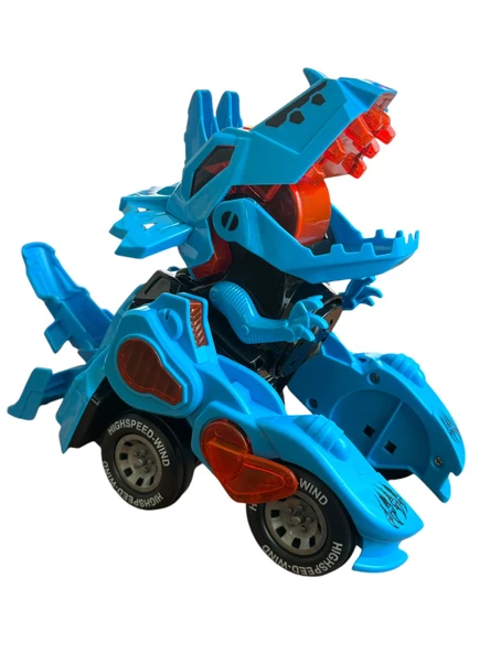 Trex Dinazor Figür Araba Sesli Işıklı Pilli Müzikli  Transformers Robot Dinozor 20Cm - 5