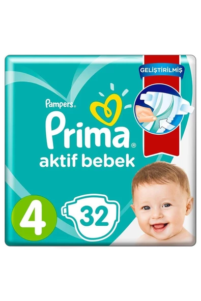 Prima Çocuk Bezi Standart Paket No:4 9-14 32 Li