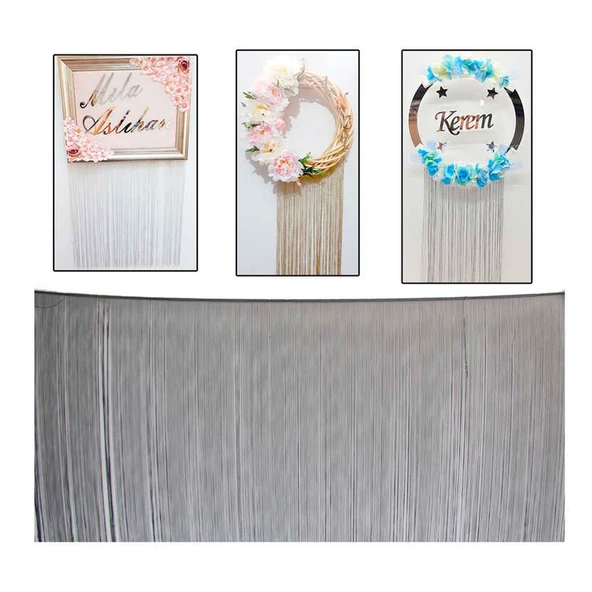 Saçak Püskül Arka Fon Dekor Ve Süsleme İçin 100 CM X 200 CM  Siyah