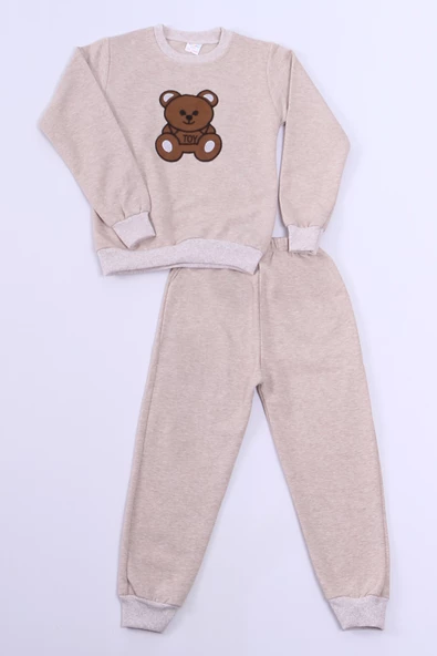 ERKEK ÇOCUK EŞOFMAN TAKIMI AYICIK BASKILI RİBANALI E13 - 5