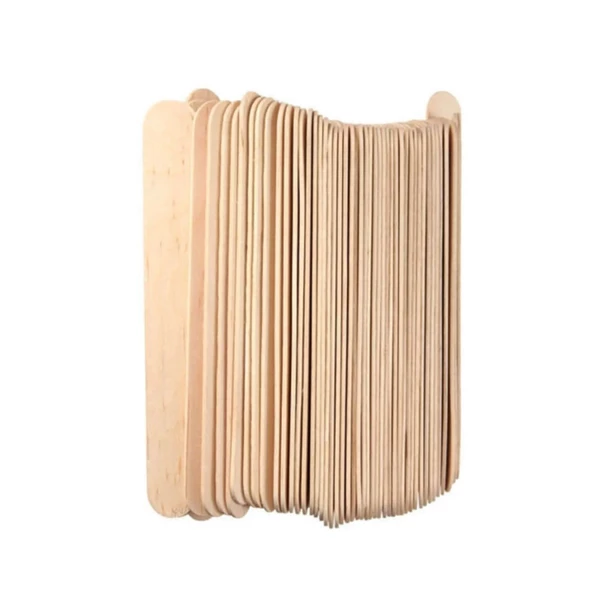 Epoksi Karıştırma Çubuğu Ahşap Dil Basma Çubuğu Naturel 100 Lü 14 CM - 2