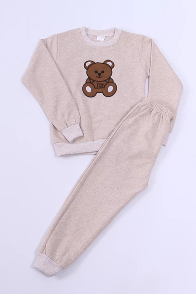 ERKEK ÇOCUK EŞOFMAN TAKIMI AYICIK BASKILI RİBANALI E13 - 6