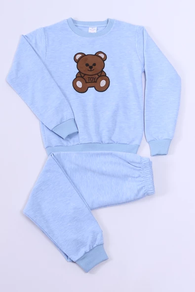 ERKEK ÇOCUK EŞOFMAN TAKIMI AYICIK BASKILI RİBANALI E13 - 3